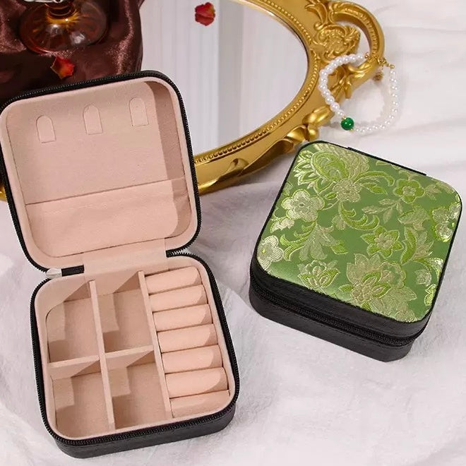 Celestial Bloom: Exquisite Chinese-Inspired Jewelry Box with Secret Silk Chambers