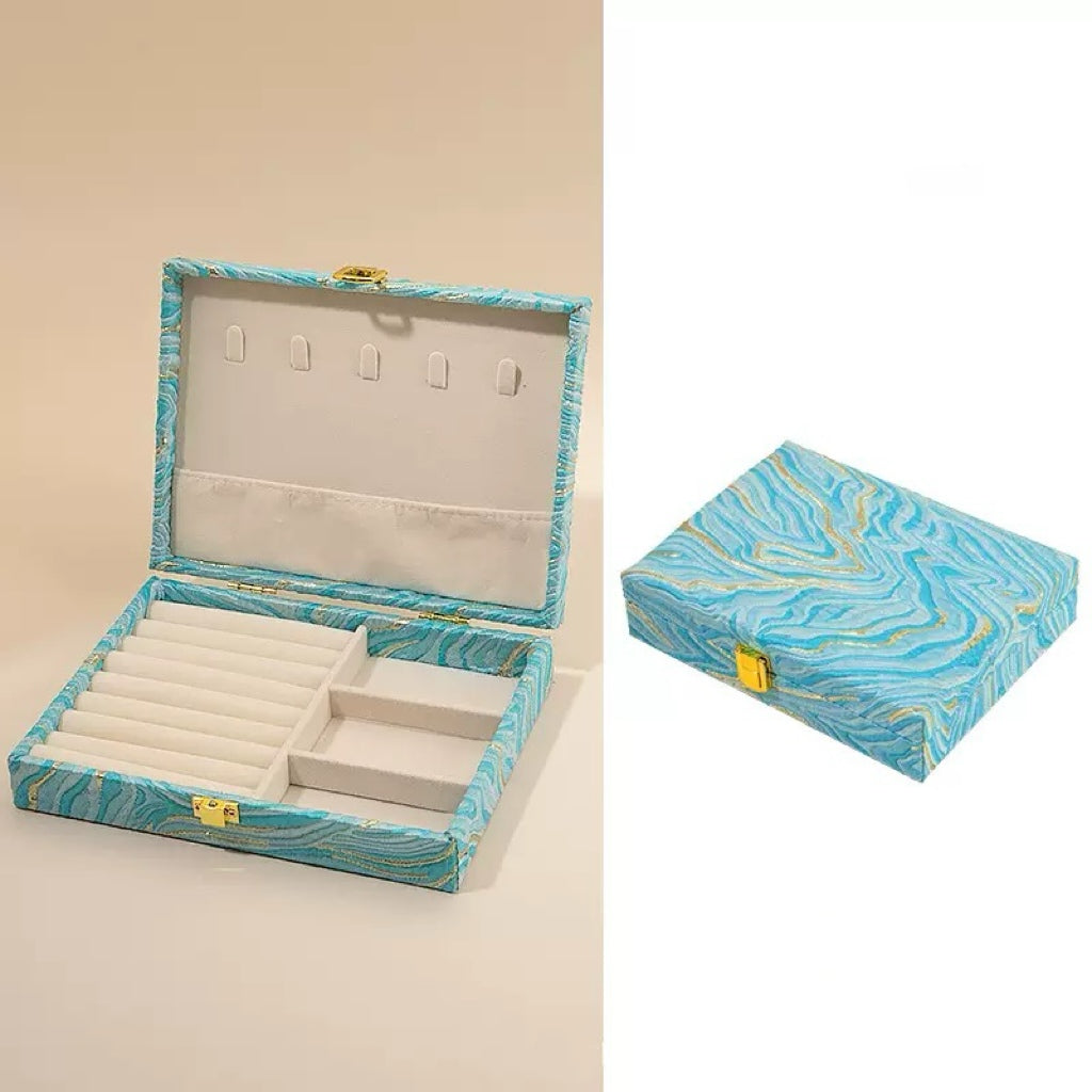 Celestial Bloom: Exquisite Chinese-Inspired Jewelry Box with Secret Silk Chambers