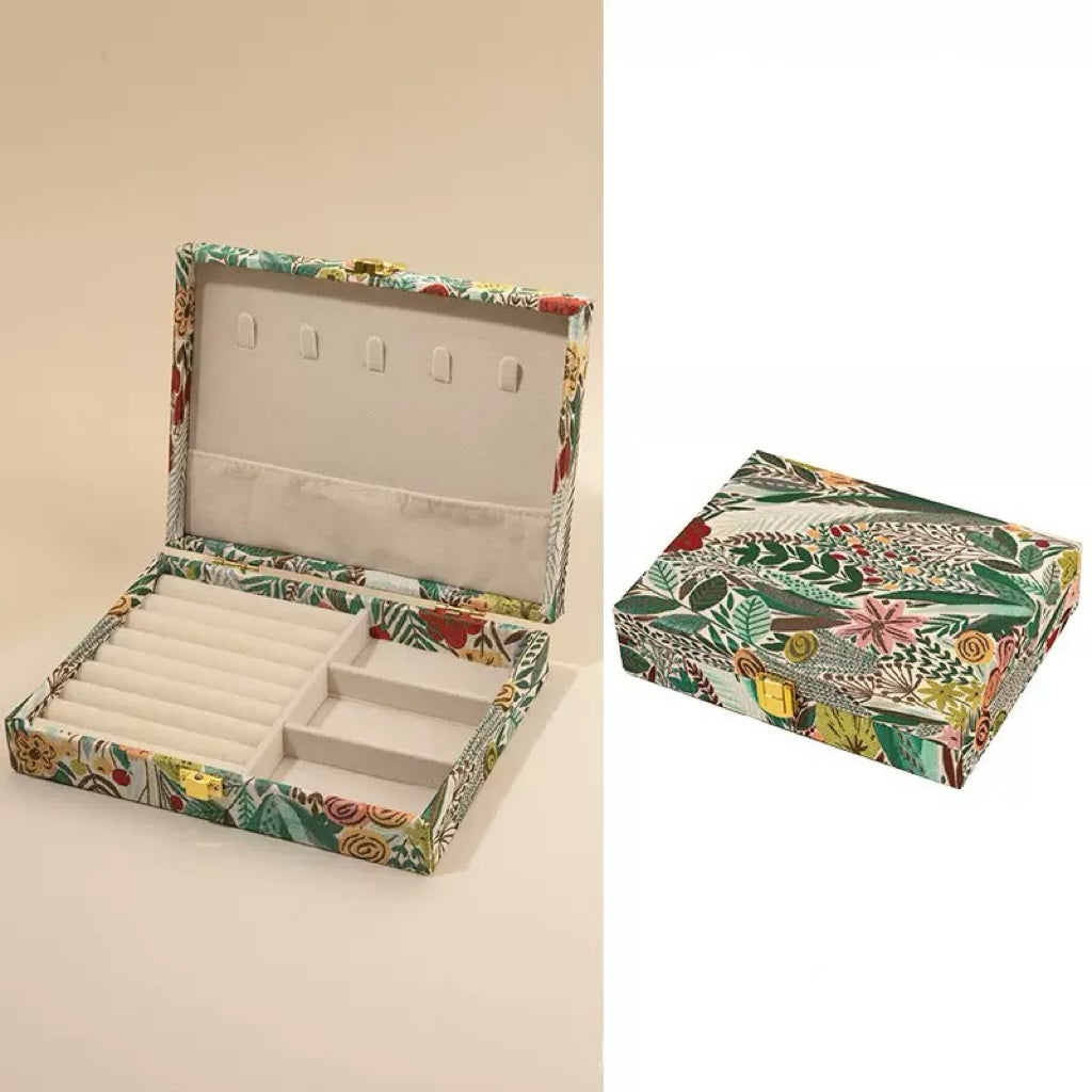 Celestial Bloom: Exquisite Chinese-Inspired Jewelry Box with Secret Silk Chambers